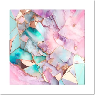 Abstract watercolor marble Posters and Art